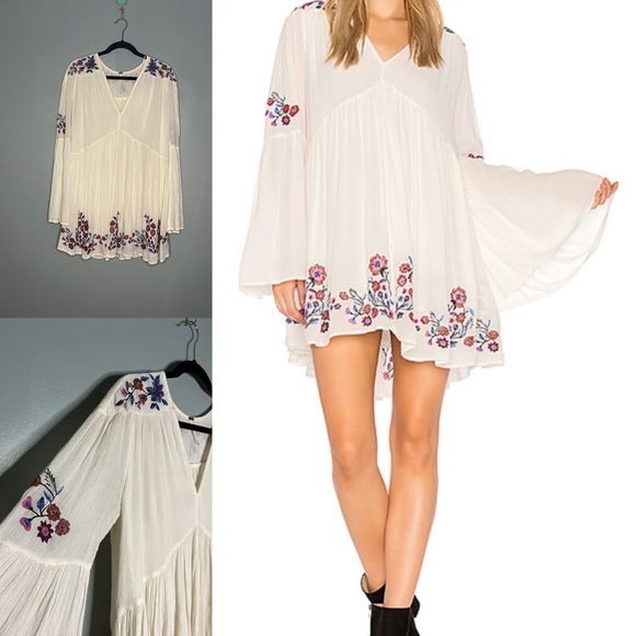 Free People Dresses & Skirts - Free People Te Amo Mini Dress Ivory Size S
